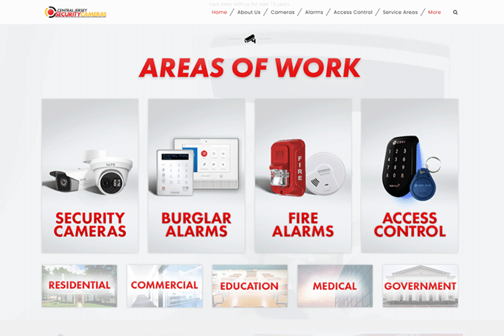 Central Jersey Security Cameras Website Design
